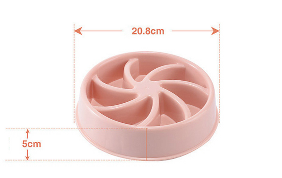 Pastel Colored Plastic Choke Prevention Pet Food Bowl