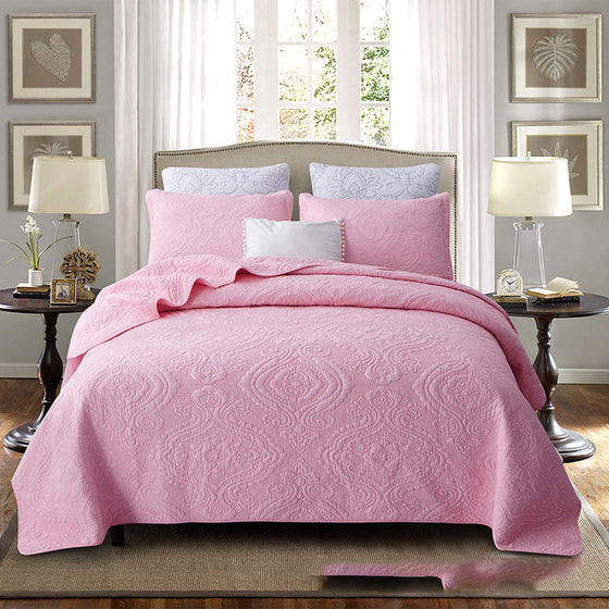 Three-piece Damask Quilted Bed Set