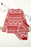 Red Christmas Tree Reindeer Pullover & Pants Loungewear Set