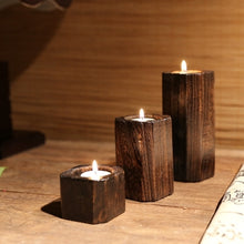  Solid wood candle holder