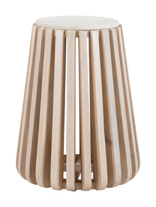  Cyprus Side Table in White & Natural