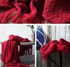 Red Cozy Knitted Throw Blanket 130cm X160cm