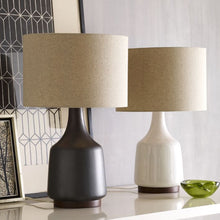  Minimalist Ceramic Bedside Table Lamp with Beige Drum