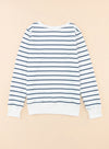 Striped Print Casual Long Sleeve Pullover Top | Available in 2 Colors