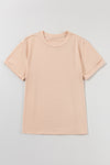 Pink Solid Color Basic Crew Neck Plain Tee | Available in 7 Colors