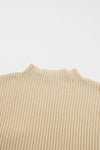 Oatmeal Patch Pocket Ribbed Knit Short Sleeve Sweater | Available in 7 Colors