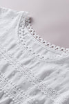 Apricot Swiss Dot Crochet Eyelet Back Button Detail Blouse | Available in 3 Colors