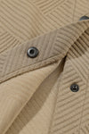 Beige Solid Textured Flap Pocket Buttoned Shacket | Available in 4 Colors