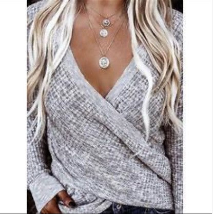 Gray Wrap Sweater for Women