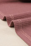 Pink Waffle Texture Casual Square Neck Pullover Top | Available in 5 Colors