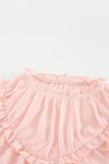 Apricot Frill Detail Tulle Casual Sleeveless Shirt