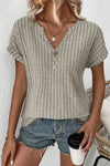 Oatmeal Colored Ribbed T-Shirt