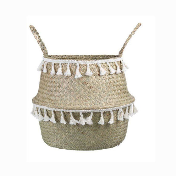 Bohemian Tassel Belly Basket