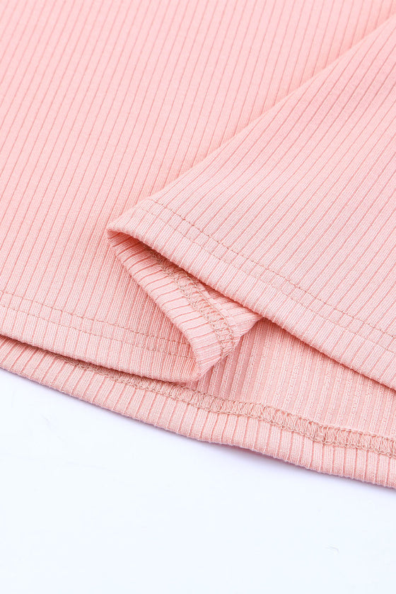 Pink Ruffle Ribbed Knit Top | Available in 3 Colors