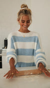 Stripe Pattern-Blocked Pull-over Sweater | Available in Other Colors