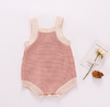 Pink Knitted Baby Sweater Romper with Pom Pom and Button Detail