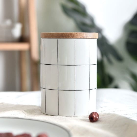 White Ceramic Jar with Lid | Available in 3 Sizes