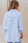 Light Blue Striped Button-up Shirt | Available in 3 Colors