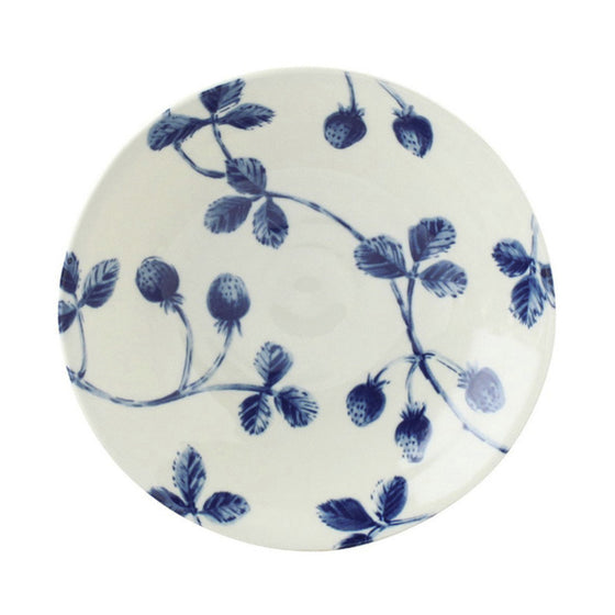 Single Serving Dessert Dish in Blue and Cream Floral Design