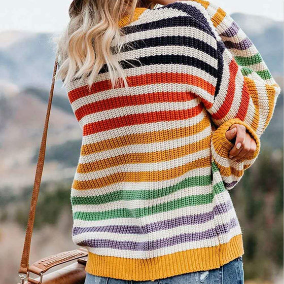 Women's Colorful Long-sleeve Striped