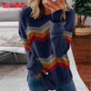 Retro Colored Striped Sweatshirt