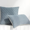 Modern Textured Throw Pillow in White or Blue