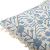 Cotton and Tufted Throw Pillow Cover Printed with Light Geometric Blue Pattern