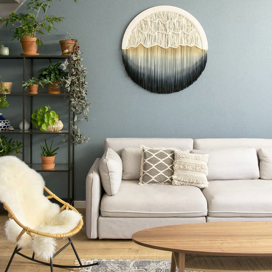 Nordic Hand-dyed Woven Round Tapestry