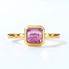 Square Natural Amethyst Ring