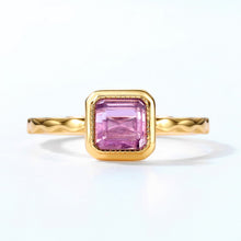  Square Natural Amethyst Ring