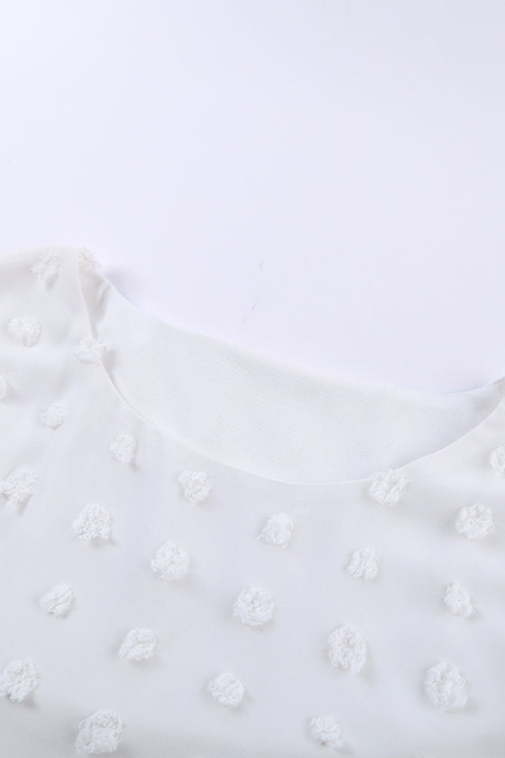 White Swiss Dot Summer Top