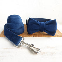  Navy Blue Dog Collar and Leash