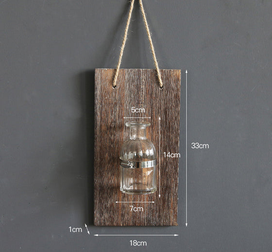 Rustic Wooden Planked Wall Plant Display