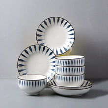  White with Vintage Navy Chiba Design Dinnerware Set