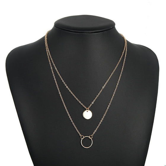 Simple Multi-layered Chain Necklace For Women in Gold Finish