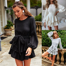  Short Ruffled Dress with Open Back for Women