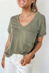 Olive Green Corded T-Shirt