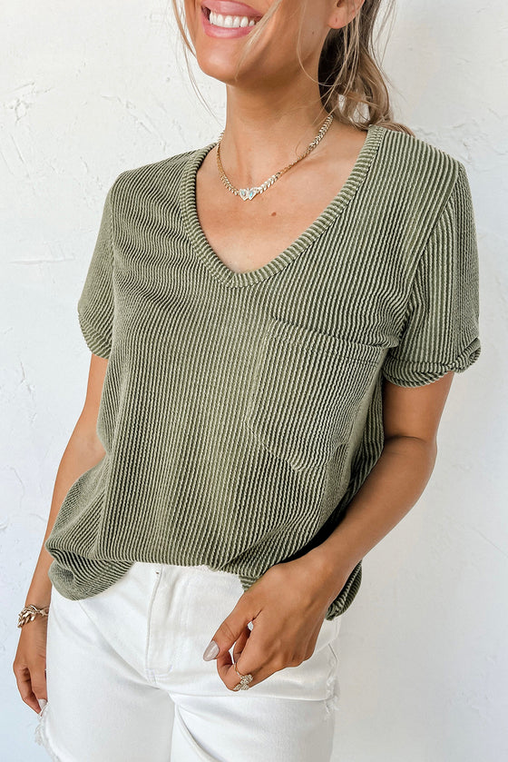 Olive Green Corded T-Shirt