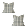 Set of 2 Sage Green Plaid Throw Pillow Covers | Available in 7 Sizes