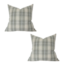  Set of 2 Sage Green Plaid Throw Pillow Covers | Available in 7 Sizes