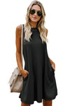 Black Crisscross Cut-out Back Knit Sleeveless Dress | Available in Gray