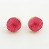 Geode and Gold Stud Earrings