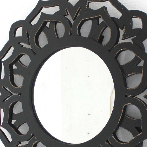 Black Round Accent Mirror