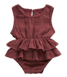  Girl Baby Clothes - Ruffled Summer Romper