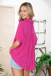 Pink Casual Dolman Oversize Blouse