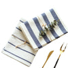 Cotton Striped or Plaid Napkin in Denim and Ivory