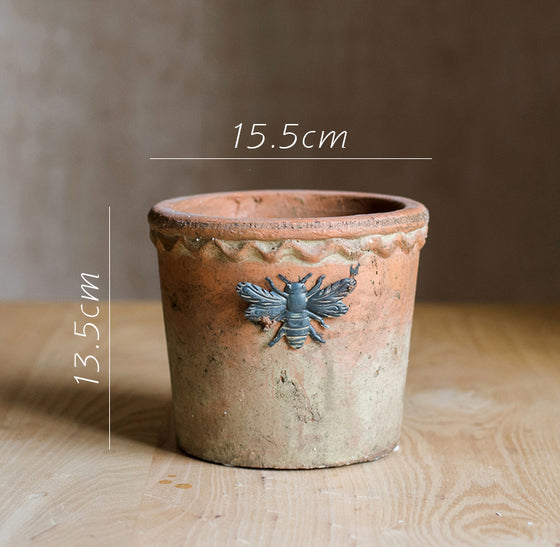 Honeybee Terracotta Flowerpot