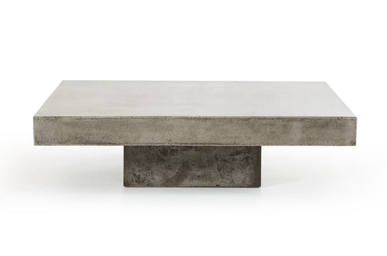 43" Gray Concrete Modern Square Coffee Table