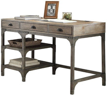  47" Natural and Gray Writing Desk with Three Drawers