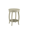 White Solid Wood Round End Table with Shelf -24" | Available in 3 Colors